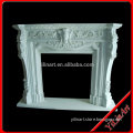 White Marble Stone Fireplace Frame For Sale